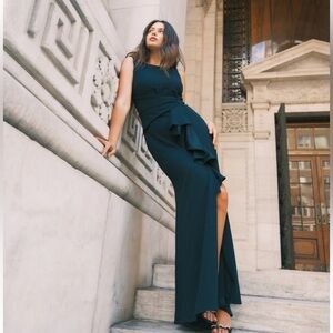 Wedding? What wedding?CHRISTINE" SCUBA CREPE RUFFLED Betsy Adams size 10 NWOT